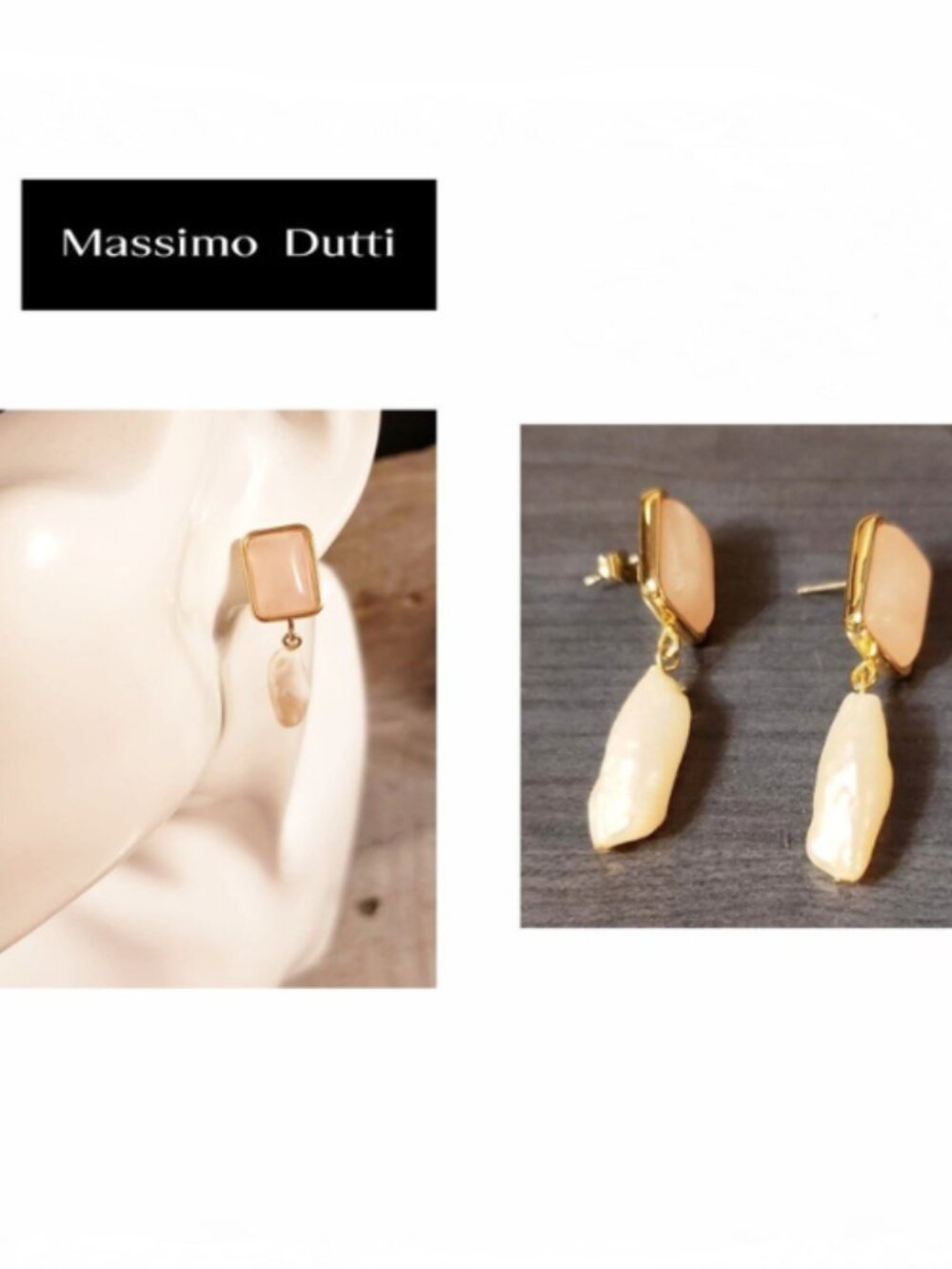 NWOT Massimo Dutti Pearl Dangling Pendant Earrings